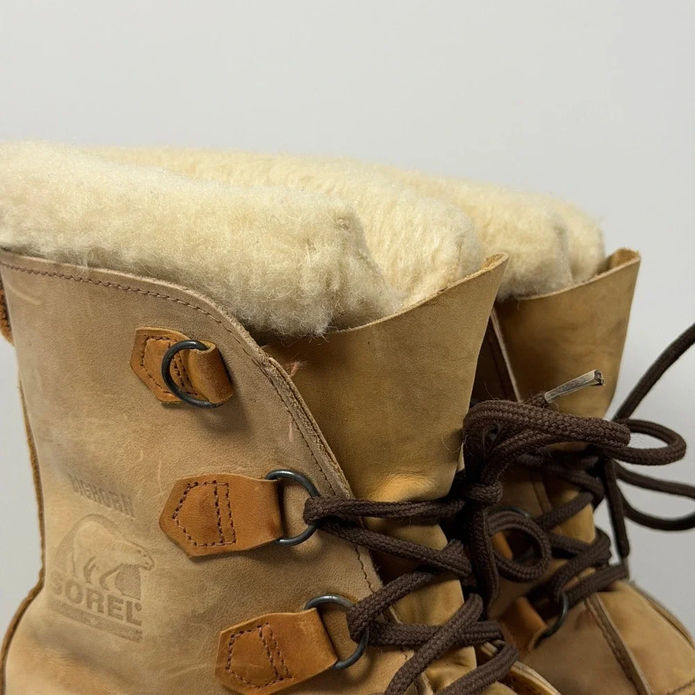 Sorel Bighorn Boots Mens Size 11 Brown Leather Waterproof Insulated Snow Winter